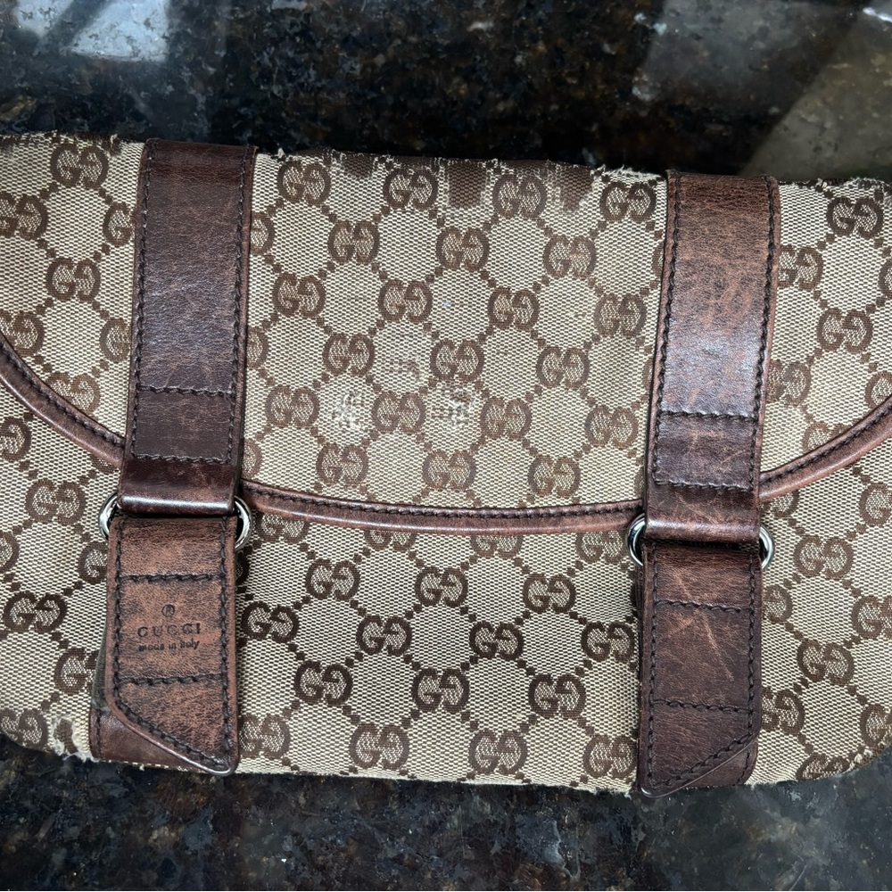 Gucci Brown Crossbody Bag with Monogram Design